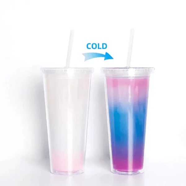 Flash Drinkware Deals 24oz CASE (20 UNITS) Color Changing Acrylic Tumbler Eco- friendly Plastic