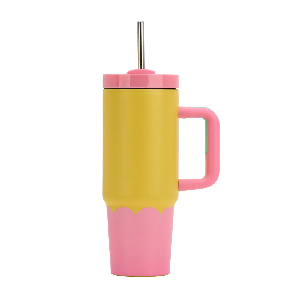Modern Glassware Sale Annabel Trends Insulated Super Sip Tumbler - Wave - Yellow & Candy Modern Glassware Sale Annabel Trends Insulated Super Sip Tumbler - Wave - Yellow & Candy