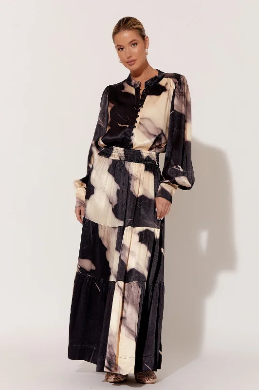 Wardrobe Upgrade Adorne Morgan Marble Satin Tiered Skirt