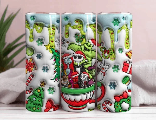 Fresh Styles, Fresh Deals Nightmare Before Christmas 3D Inflated 20oz Christmas Tumbler Fresh Styles, Fresh Deals Nightmare Before Christmas 3D Inflated 20oz Christmas Tumbler
