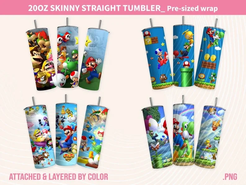 Modern Glass Drinkware Super Mario Tumbler Design, 20oz Skinny Tumbler Design, Super Mario Cup, Super Mario Sublimation Modern Glass Drinkware Super Mario Tumbler Design, 20oz Skinny Tumbler Design, Super Mario Cup, Super Mario Sublimation