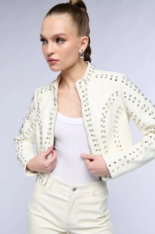 Wardrobe Upgrade AZALEA WANG SILVIA STUDDED MOTO JACKET