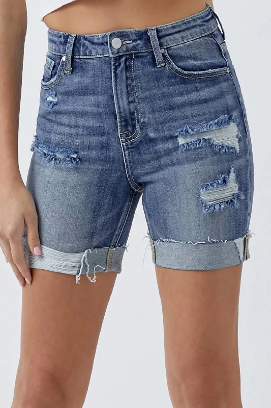 Flash Sale High Rise Cuffed Shorts In Medium