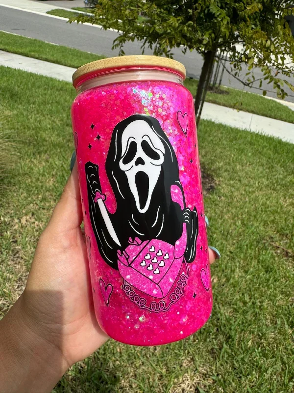 Trendy Street Style Ghostface No You Hang Up 16 ounce Snowglobe Glitter Jar