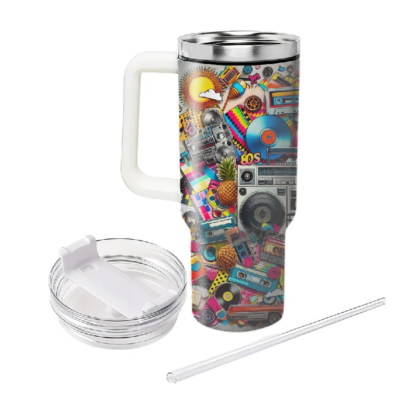 Flash Sale Retro Music Collage Tumbler with Handlendle