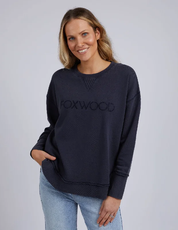 Discounts On Casual Weekend Styles Foxwood Washed Simplified Crew Navy