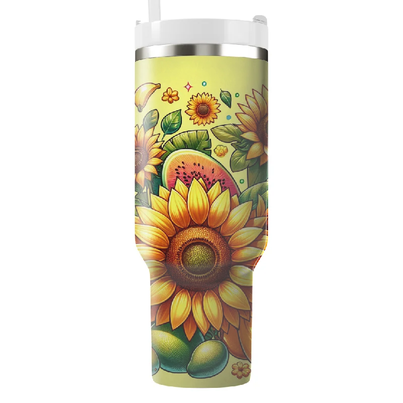 Urban Fashion Vibrant Sunflower And Fruit Tumbler