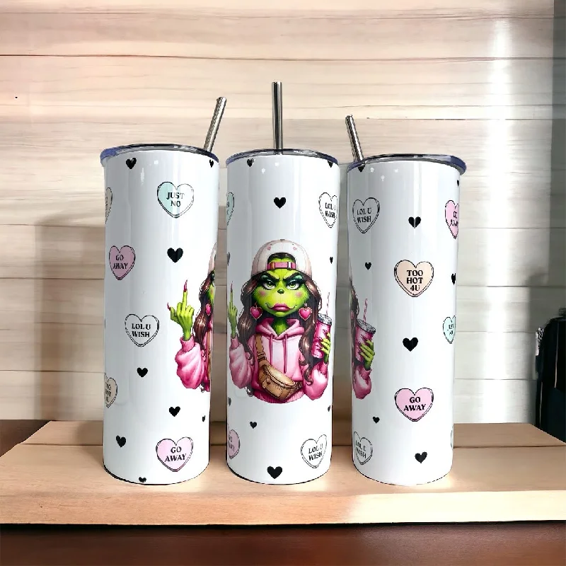 Christmas Drinkware The Grinch Valentine 20/30oz Insulated Skinny Tumbler