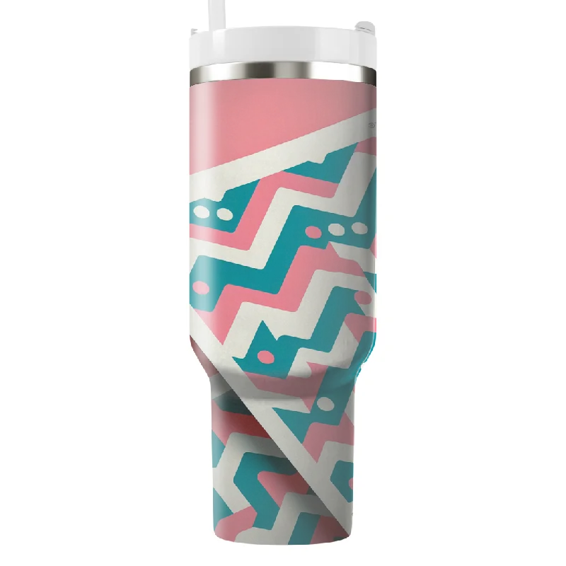 Time-Sensitive Drinkware Offers Retro Zigzag Pattern Tumbler With Handle