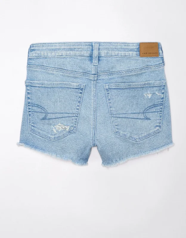 Feminine Elegance AE Next Level High-Waisted Denim Short Short