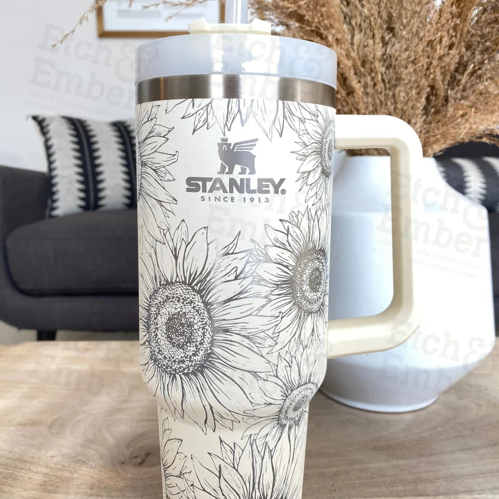 Save Big Sunflowers Custom Stanley Adventure Quencher 40 oz tumbler