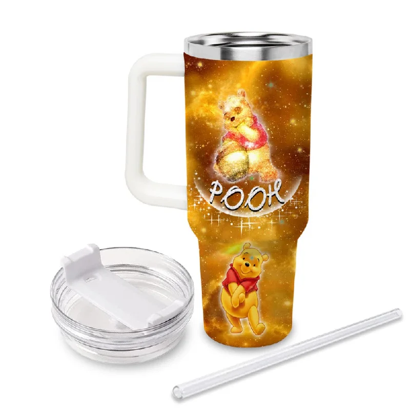 Set Of Tumblers Pooh Castle Glitter Pattern Tumbler