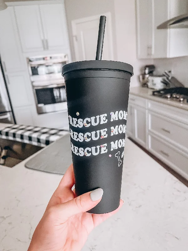 Drinkware Collection Promotion Rescue Mom Black Matte Tumbler