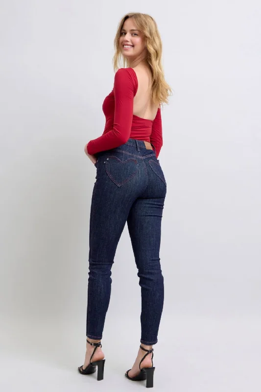 Trend Alert Judy Blue Full Size Heart Shaped Back Pockets Skinny Jeans