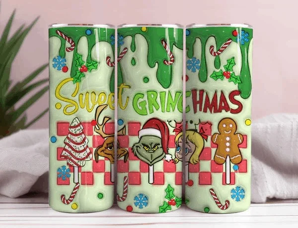 Weekend Exclusive Sweet Grinchmas 3D Inflated 20oz Christmas Tumbler