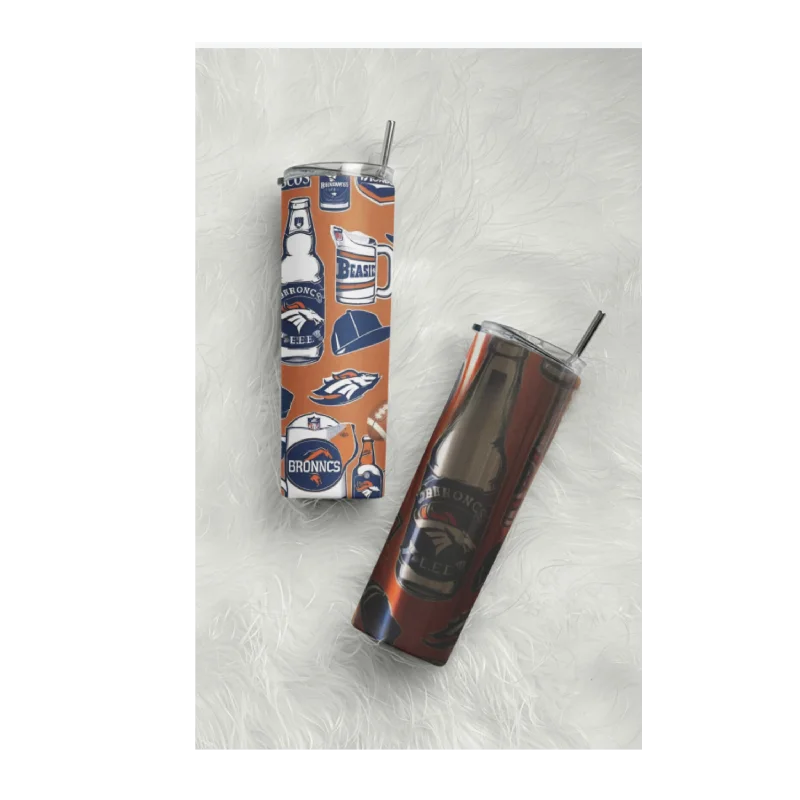 New In This Season Broncos funky AI design 20 oz tumbler different options, Insulated, stainless steele,