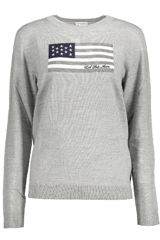 Luxe Women's Apparel U.S. POLO ASSN. Chic  Crew Neck Embroide Women's Sweater