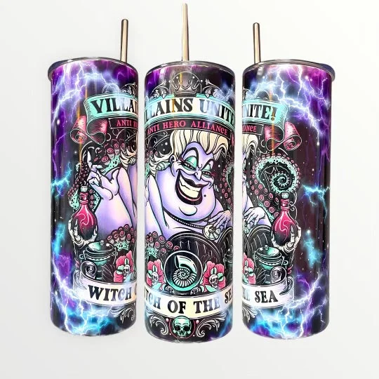 Eco-Friendly Drinkware Promotions Ursula Villains Unite 20/30oz Insulated Skinny Tumbler Cup Eco-Friendly Drinkware Promotions Ursula Villains Unite 20/30oz Insulated Skinny Tumbler Cup