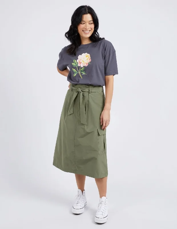 Casual Chic Elm Moss Cargo Skirt Clover