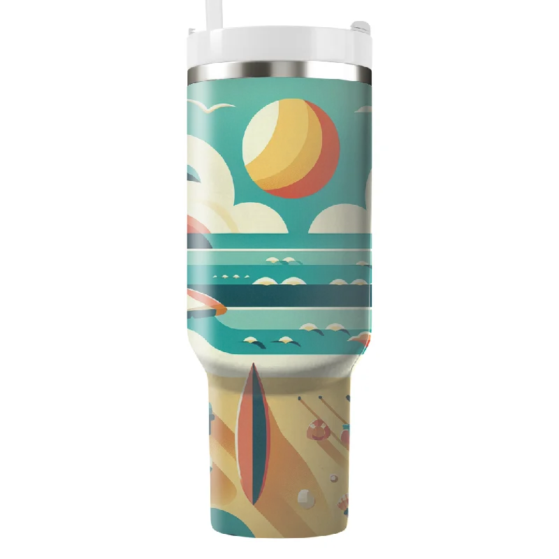 Promotional Drinkware Retro Seaside Escape Tumbler With Handle