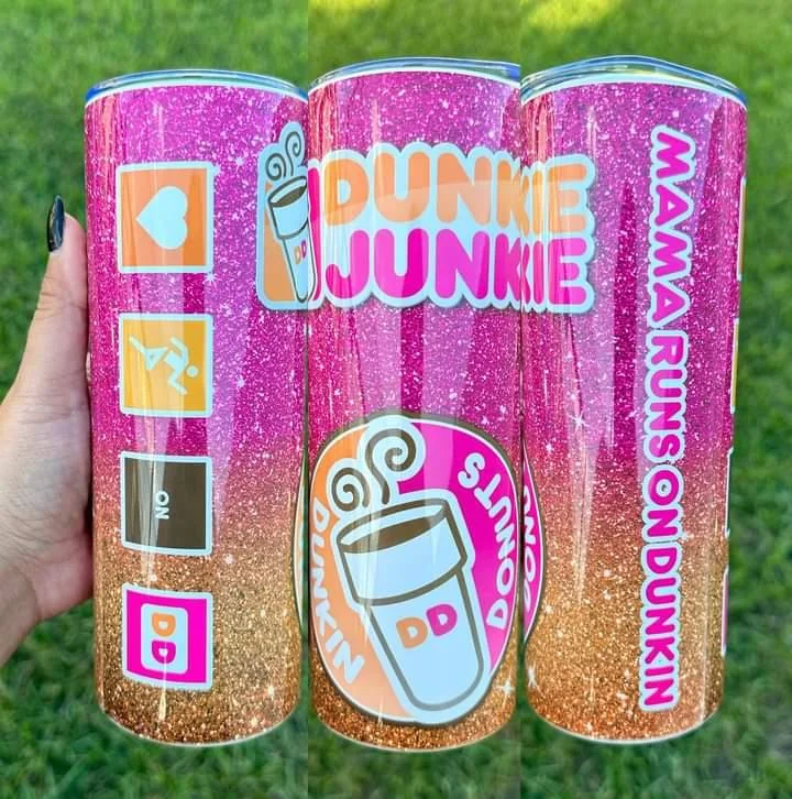 Fashionista Favorites Dunkie Junkie Mama Runs on Dunkin 20 oz Tumbler
