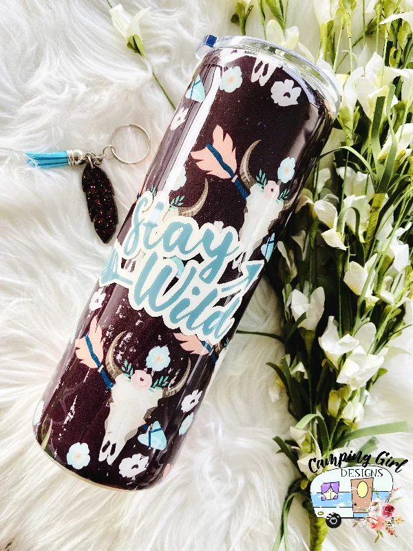 Sustainable Drinkware READY TO SHIP Stay Wild Boho 20 oz tumbler with matching keychain Sustainable Drinkware READY TO SHIP Stay Wild Boho 20 oz tumbler with matching keychain