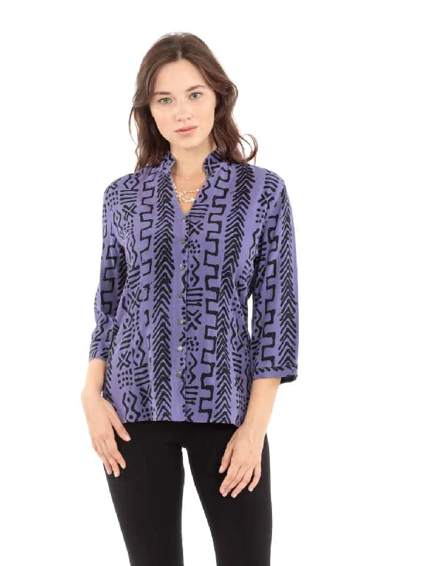 Innovate Your Wardrobe Tianello TENCEL™ "Mud" Print Dynasty Blouse