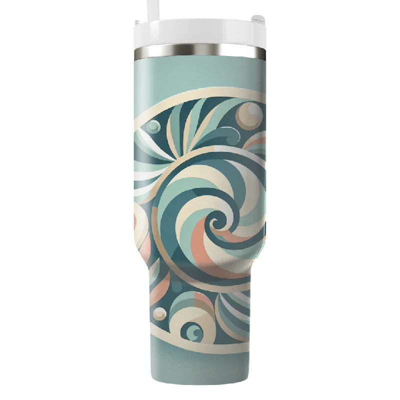 Luxury Drinkware Promotion Seashell Spiral Design Tumbler With Handle
