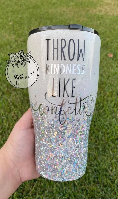 Flash Sale Throw kindness like confetti Holographic Epoxy Tumbler