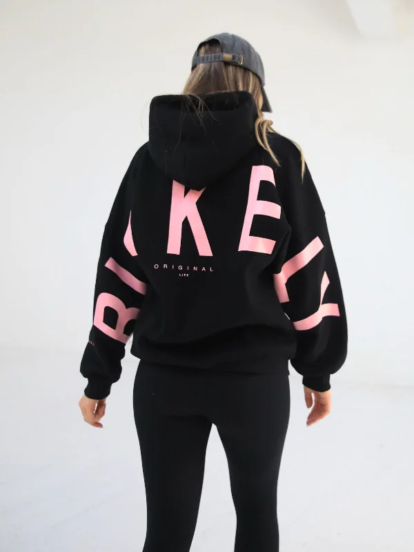 Modern Glamour Members Isabel Oversized Hoodie - Black & Pink