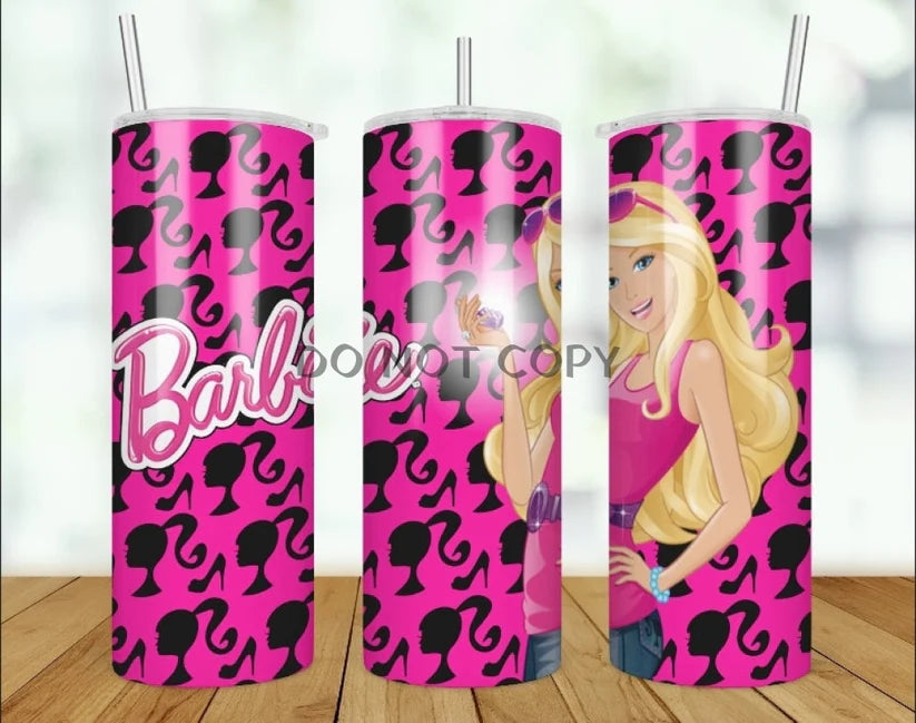 Stainless Steel Mugs Barbie Silhouette Pink Tumbler