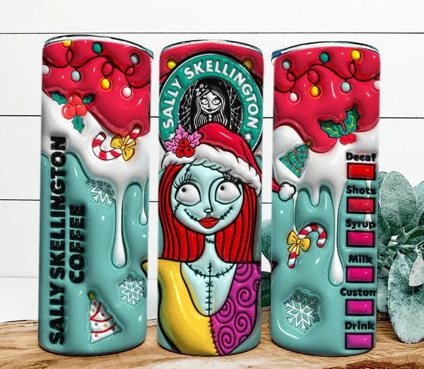 Style Breakthroughs Sally Nightmare Before Christmas 3D Inflated 20oz Christmas Tumbler