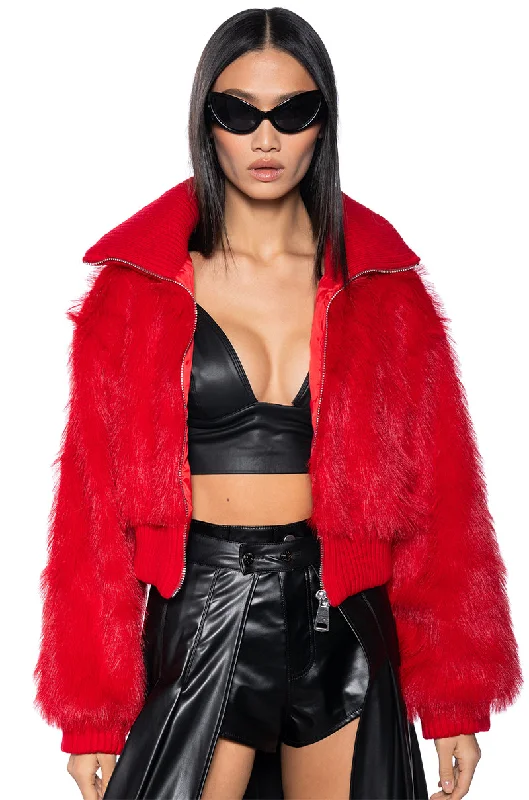 Elegant Attire For The Modern Lady LOVE YOU BETTER FAUX FUR RIB TRIM JACKET