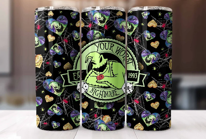 Decorative Glassware Cartoon Halloween Tumbler Wrap, 20oz Skinny Tumble Wrap, Scary Nightmare Tumbler Png, Your Worst Nightmare Est 1993, Boo Bash Wrap Decorative Glassware Cartoon Halloween Tumbler Wrap, 20oz Skinny Tumble Wrap, Scary Nightmare Tumbler Png, Your Worst Nightmare Est 1993, Boo Bash Wrap