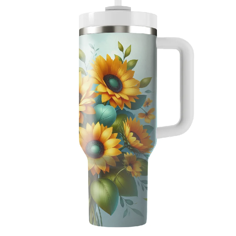 Big Savings Radiant Sunflower Bouquet Tumbler With Handle