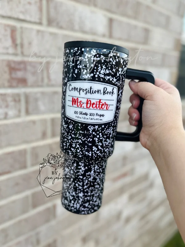 Flash Sale Now Teacher Composition Book Epoxy Tumbler