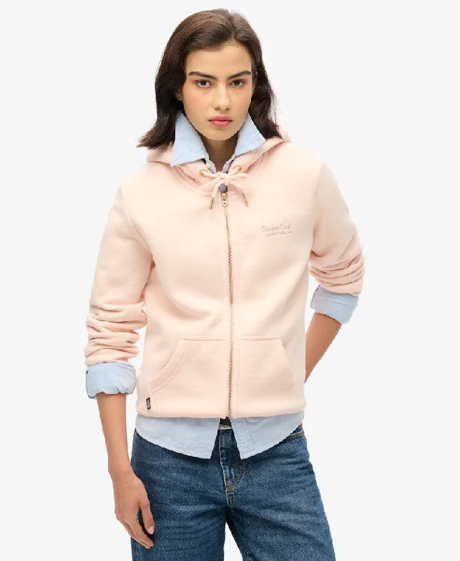 Mid - Week Surprise Essential Logo Zip Hoodie | Pink Clay