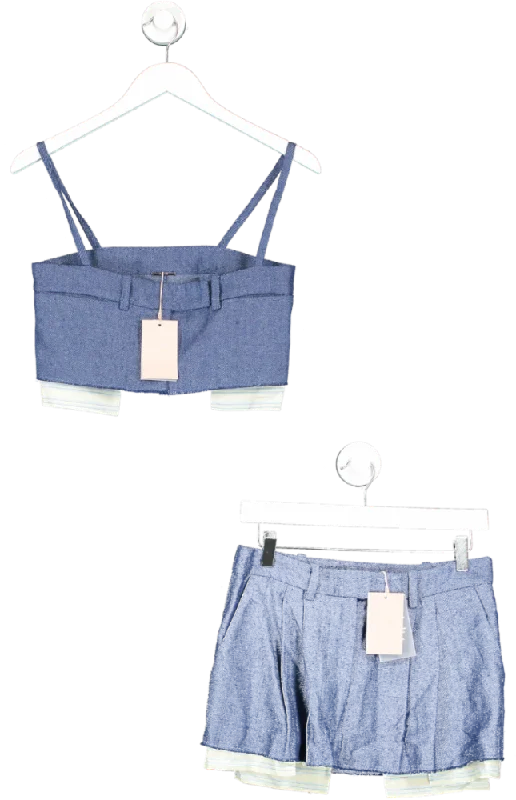 Special Occasion Wear Alexis Blue Saanvi Skirt & Top Co-ord set UK XS