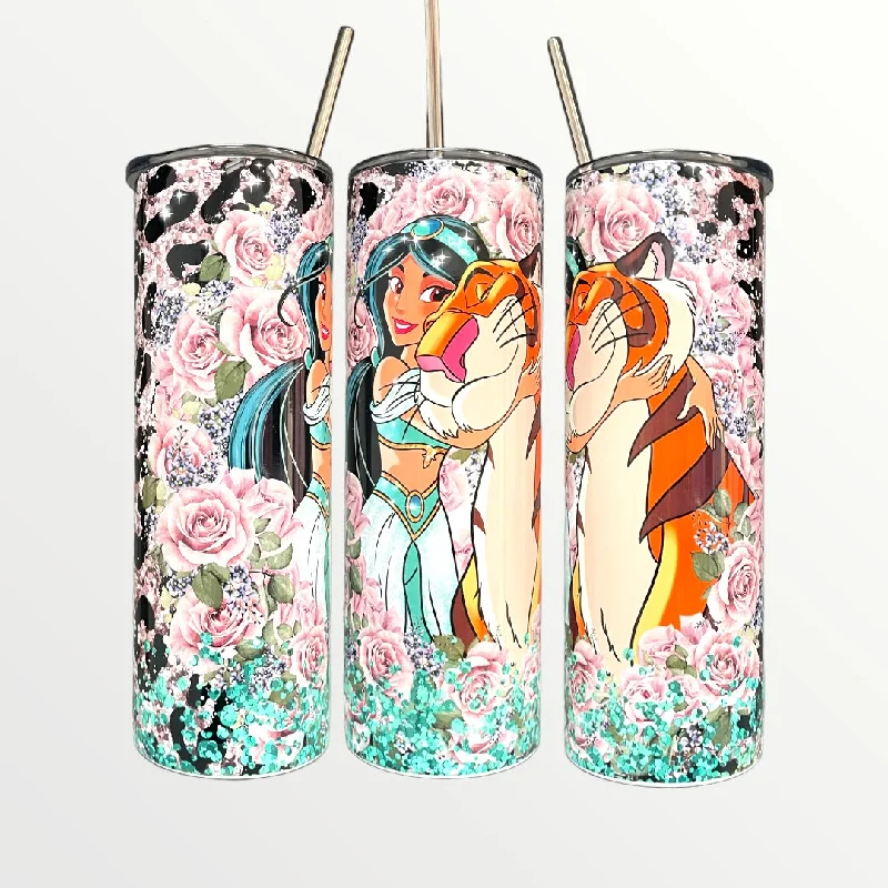 Stainless Steel Mugs Disney Aladdin Princess Jasmine 20/30oz Insulated Skinny Tumbler