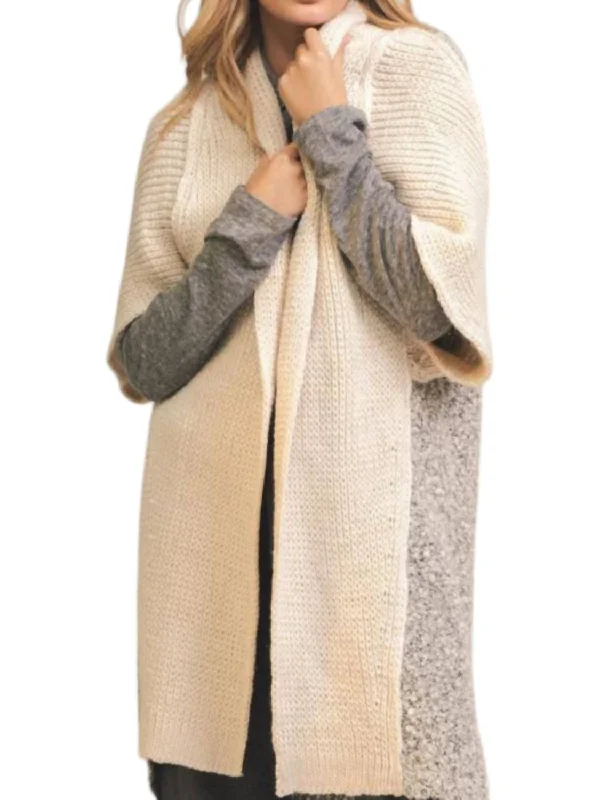 Chic Style, Always In Vogue Cliff Oversized Cardigan In Cream