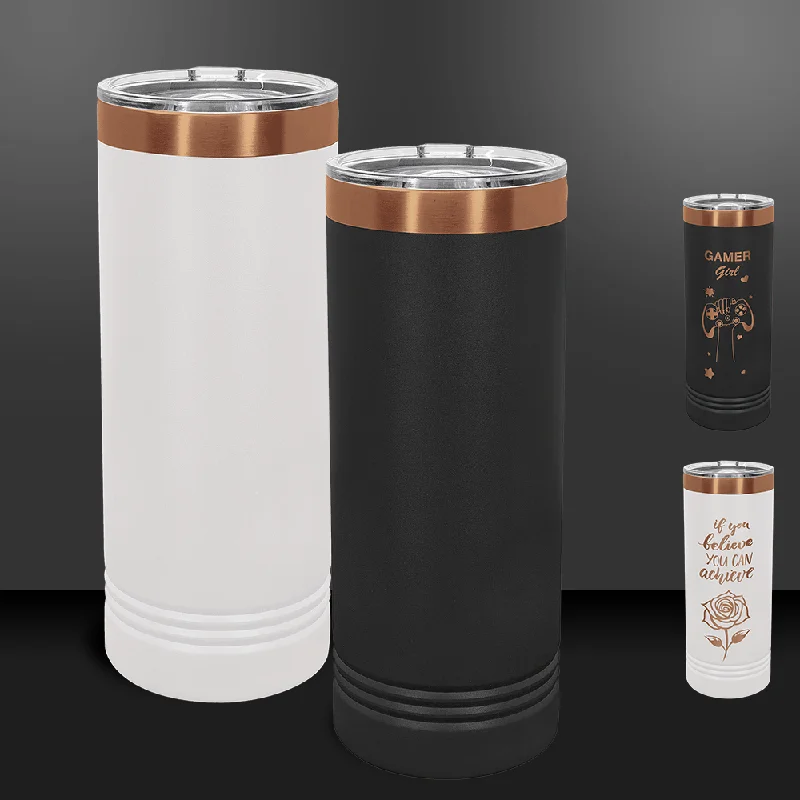 Reusable Drinkware Copper Ion-Plated 22 oz Skinny Polar Camel Tumblers