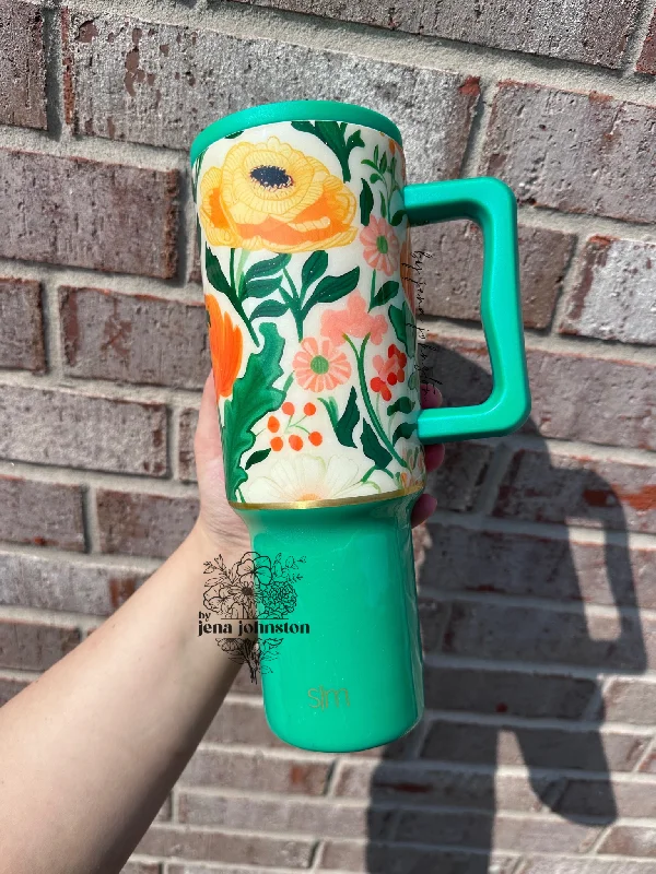 Enjoy Discount RTS 40oz Island Jade Floral Tumbler