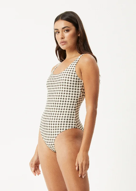 Seasonal Trend AFENDS Womens Gambet - Check One Piece - Black / Sand