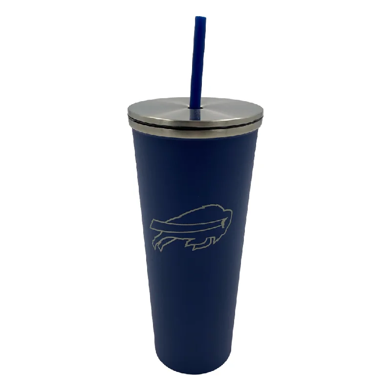 Drinkware Markdowns Buffalo Bills Blue 24oz Skinny Tumbler With Straw