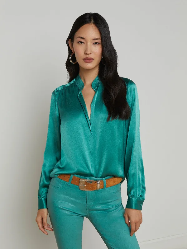 Sophisticated Cut Bianca Silk Blouse