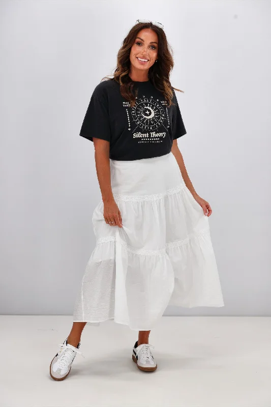 End Of Season Sale Sunday Boho Ebony Skirt White
