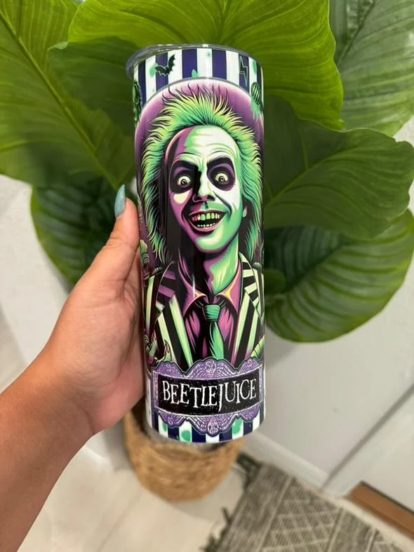 Chic And Trendy Beetlejuice Never Trust The Living 20oz Halloween Tumbler