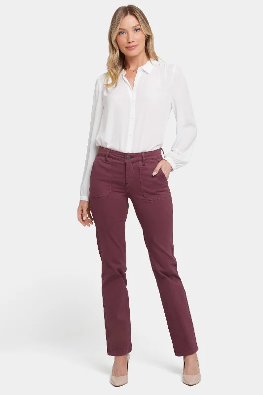 Nordic Minimalist Home Look Marilyn Straight Jeans  - Dark Cherry