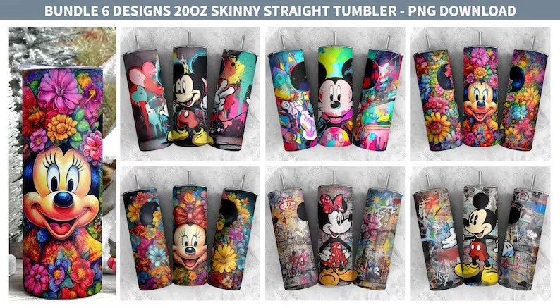 Artistic Drinkware Bundle Cartoon Art Tumbler, 20oz Skinny Tumbler, Cartoon Tumbler, Mickey Minnie Tumbler, Full Tumbler Wrap, Png Instant Download Artistic Drinkware Bundle Cartoon Art Tumbler, 20oz Skinny Tumbler, Cartoon Tumbler, Mickey Minnie Tumbler, Full Tumbler Wrap, Png Instant Download
