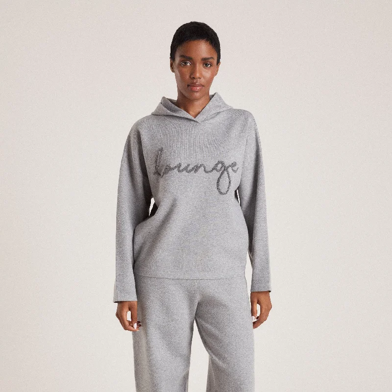 Stylish Savings Knitted Lounge Hoodie - Grey Marl